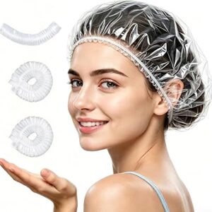 Plastic Shower Cap 100 Pack Extra Large Disposable Hair Caps