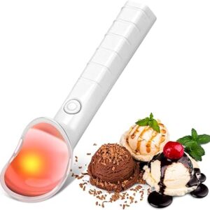 Heated Ice Cream Scoop, 2026 Newly upgraded Rechargeable Electric Icecream Scooper,Heats to 158°F for Hard Ice Cream, Waterproof, Easy to Clean, Easy for Seniors & Kids (WHITE)