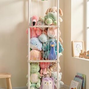 Stuffed Animal Storage Organizer for Kids Room, Freestanding Toy Storage Rack with Large Capacity, ABS Material, Easy Assembly- Space-Saving Plush Toy Holder for Nursery & Playroom