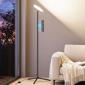 LED Floor Lamp for Living Room with Remote Black