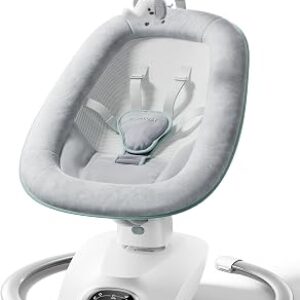 Momcozy CocoSway Electric Baby Swing for Infants, 180° Rotating Seat, Grey