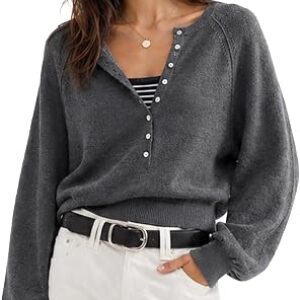 FUNTOUR Henley Wool Crop Sweater