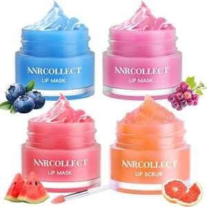 ANRCOLLECT 4-Pack Lip Scrub and Lip Mask Set