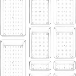 CHOWAY 10 Pack Large Clear Drawer Organizer