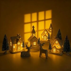 WANCHIY 13 Pieces Indoor Village
