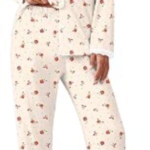Ekouaer Womens Long Sleeve Button Down Pajamas Set Sleepwear Lounge Set