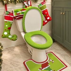 MYTHCLOUD 4 Pack Christmas Bathroom Set