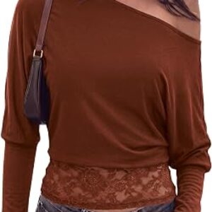 KIRUNDO Asymmetrical Off The Shoulder Tops