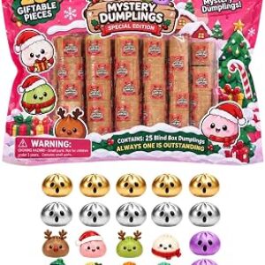 25Pcs Christmas Mini Squishy Party Decorations Dumpling Mystery Box Favors