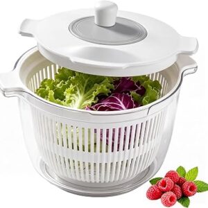 3.5 Qt Lettuce Spinner Small Salad Spinner, Fruit Washer with Rotary Handle,Spin-dry Greens, Herbs, Vegetables, Non-Slip Base, High Efficiency Vegetable Spinner