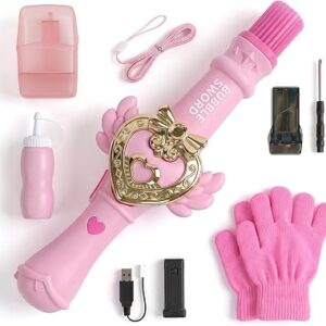 Fog Bubble Machine,Magic Smoke Bubble Wand for Kids, Pink 2