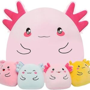 NIUBEHOHO Axolotl Plush with 4 Babies Inside