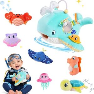 Baby Sorting Activity Toy 7-Piece Plush Ocean Animal Set