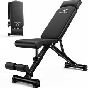 HEROGIFT Adjustable Weight Bench with Headrest