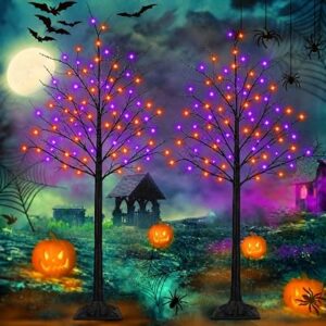 SANJICHA Halloween Black Tree with Lights