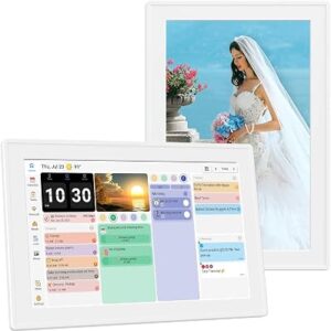 10.1 Inch Digital Calendar with Touch Screen, Wall Mountable, Multi-Platform Calendar Sync to Smart Electronic Chore Planner, Gifts for Mom.