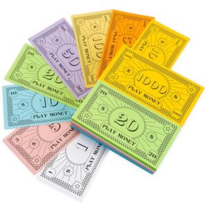 800-Piece Play Money for Board Games, 8 Denominations, Pretend Play Cashier | Perfect for board games, classroom rewards, pretend play, and hands-on financial learning activities