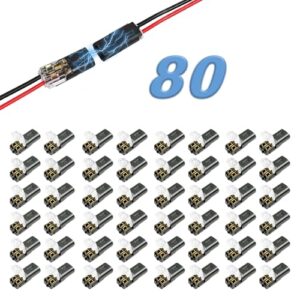 80PCS Push-in Wire Connectors, No-Strip Splice Kit with Locking Buckle for Auto & LED
