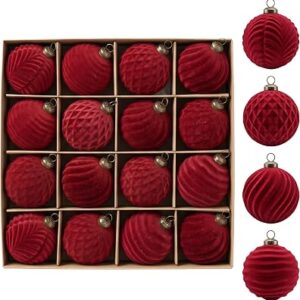 YEEHAWHOO Velvet Christmas Ball Ornaments Set