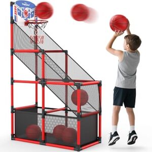 EagleStone Kids Adjustable Height Arcade Basketball Hoop LED Scoreboard