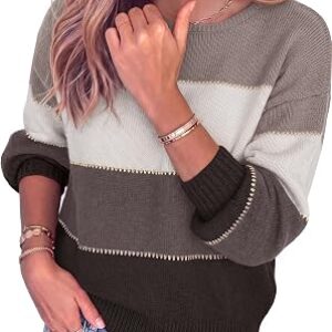 LIBSORGE Oversized Striped Color Block Sweater