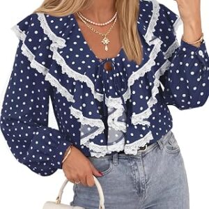 BSUBSEACH Women Polka Dot Blouse