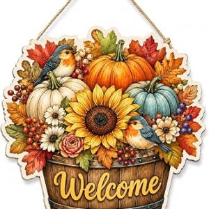TNVDFNBR Fall Welcome Door Sign