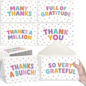 24 Bulk Thank You Cards with Envelopes, Teacher Thank You Notes for Kids