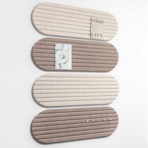 Bulletin Board, 24” X 8” Cork Board Alternative, 4 Pack Felt Bar Strips Board with Pushpins, Foldable Felt Notice Vision Board Photo Display Board for Office Home School Wall