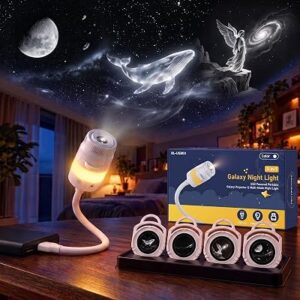 2-in-1 Galaxy Projector Night Light with 4 Projection Films