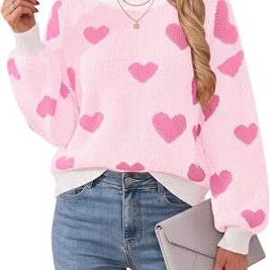 LIBSORGE Cute Heart Print Sweaters
