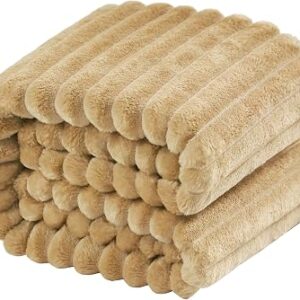 NTBAY Toddler Flannel Fleece Blanket, 30 x 40, Khaki