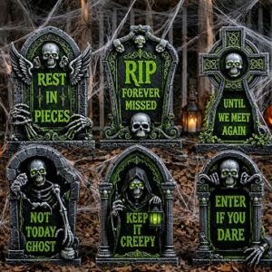 OFRINXS Halloween Tombstones Outdoor 6 Pack