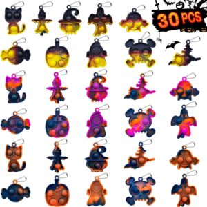 Halloween Pop Fidget Toys Bulk Its Halloween Party Favors for Kids 30 Pack | Mini Pop Keychain It Halloween Trick or Treat Goodie Bag Stuffers Fillers Fidgets for Kids Classroom Prizes Party Supplies
