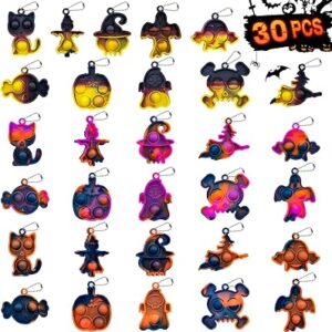 GENUVI Halloween Pop Keychain Fidget Toys 30 Pack