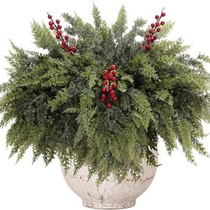 LAOWUJA 12 Artificial Christmas Cedar Stems