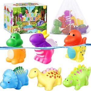 MACALOCA Color Changing Dinosaur Bath Toys
