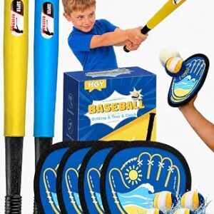 Baseball Toss and Catch for Kids, 4 Gloves, 4 Balls, 2 Bats, 1 Bag