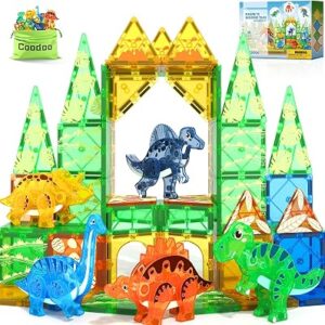 COODOO Dinosaur Toys Magnetic Tiles