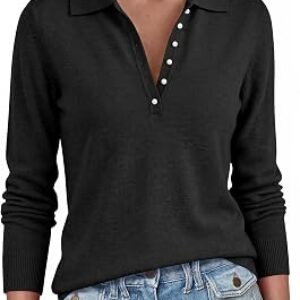 ANRABESS Long Sleeve Polo Sweaters