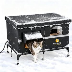 TEXSENS Stainless Steel Heated Cat House