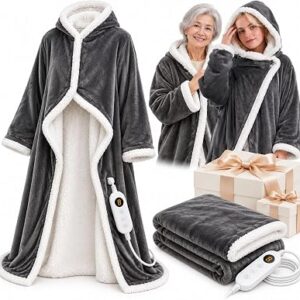 SHOUREN Wearable Heated Blanket with Sleeves & Hood