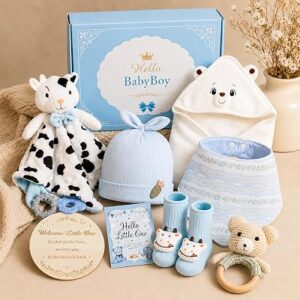 Baby Boy Gifts, 8 Pcs Baby Shower Gifts for Boys, Newborn Boy Gift Set