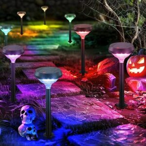 Solar Lights Outdoor 2 Pack Color Changing Solar Pathway Lights
