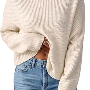 SUNNYMELODY Cropped Knit Sweater