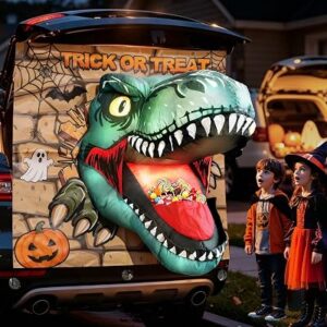 4ft Inflatable Dinosaur Trunk or Treat Car Decorations Kit with LEDs