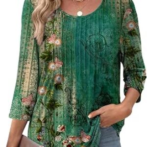 XIEERDUO 3/4 Length Sleeve Tops