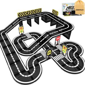 Goodtiles Magnetic Tiles Road Set, STEM Magnetic Building Blocks for Kids Ages 3-5 4-8 5-7, Preschool Learning Sensory Kids Toys for Kids Birthday