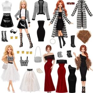 21 Pcs Doll Outfit and Accessories for 11.5″ Girl Dolls 4 Set Clothing
