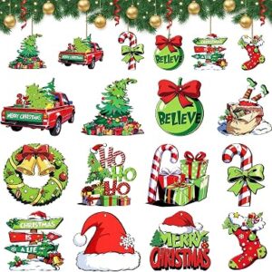 ZOSTA 36Pcs Christmas Wooden Hanging Ornaments Set